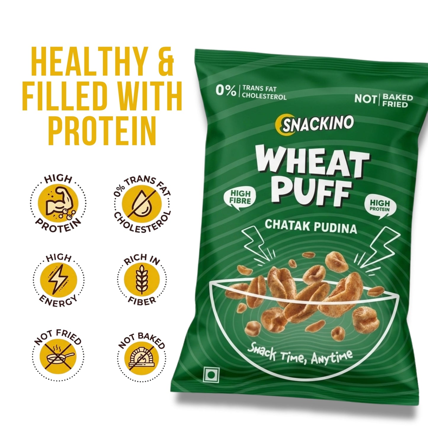 Chatak Pudina Wheat Puff Pack of 3