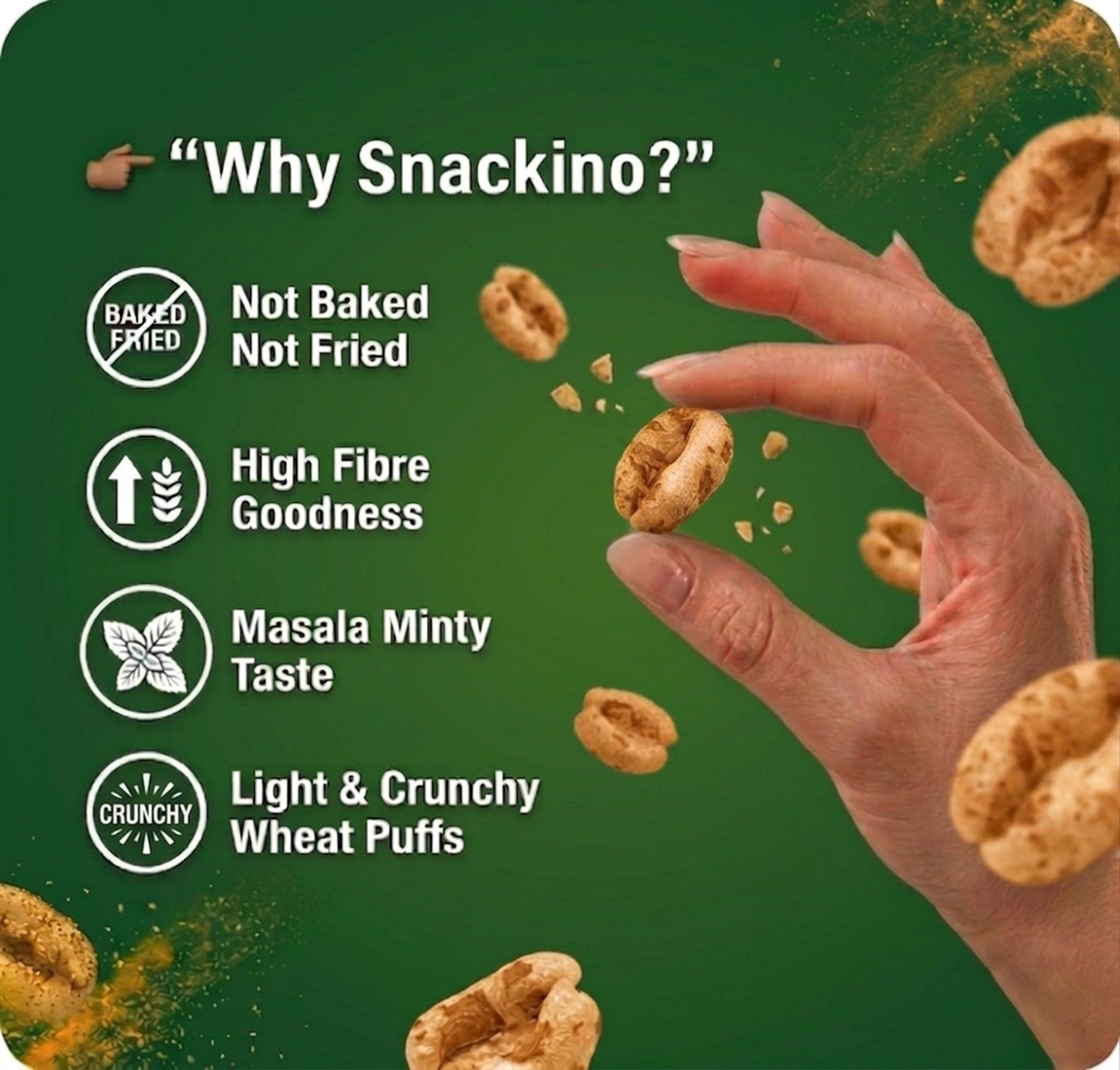 Chatak Pudina Wheat Puff Pack of 3