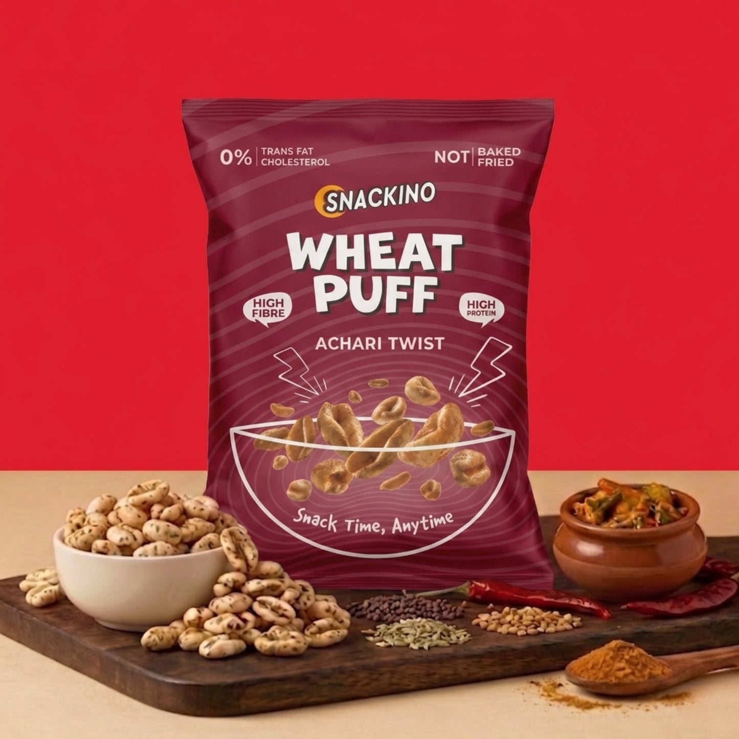 Achari Twist Wheat Puff